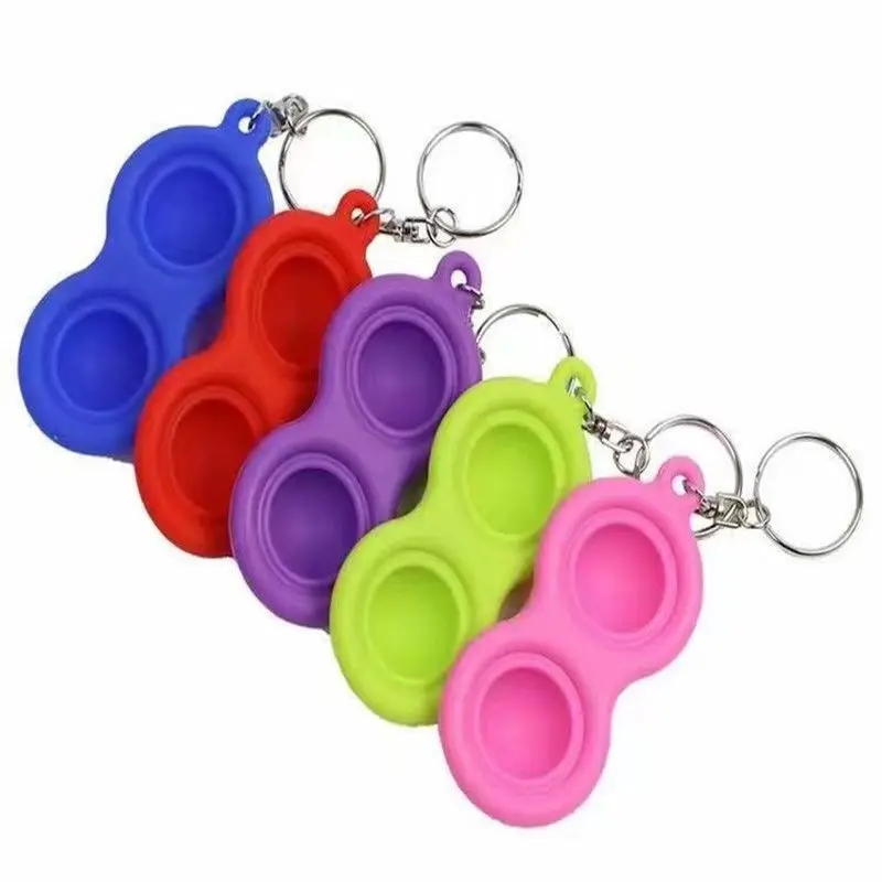 Gantungan Kunci Push Bubbles Fidget untuk Menghilangkan Stres dan Kecemasan, Terapi ADHD Autisme, Mainan Sensorik, Hadiah Ulang Tahun Anak