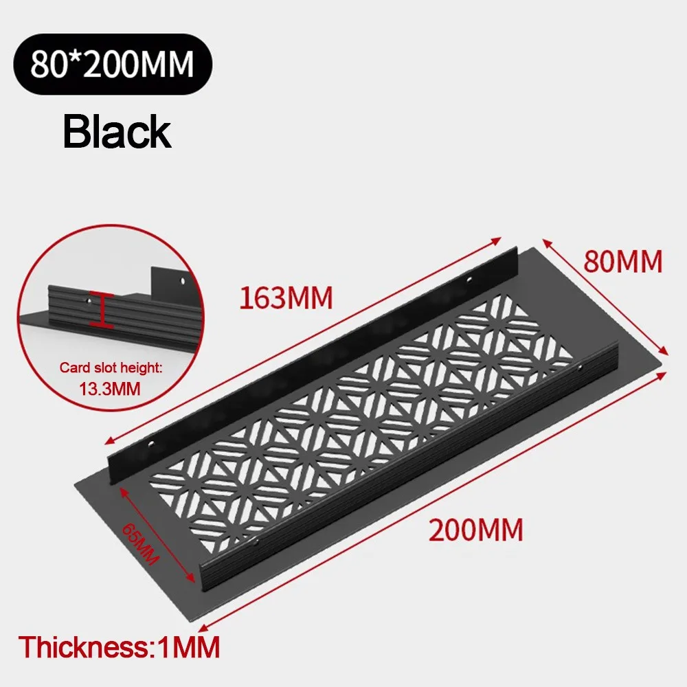Aluminum Alloy Vents Cover Rectangle Louver Ventilator Grille Cover Breathable Mesh 50/80mm Wide Air Vent Decor