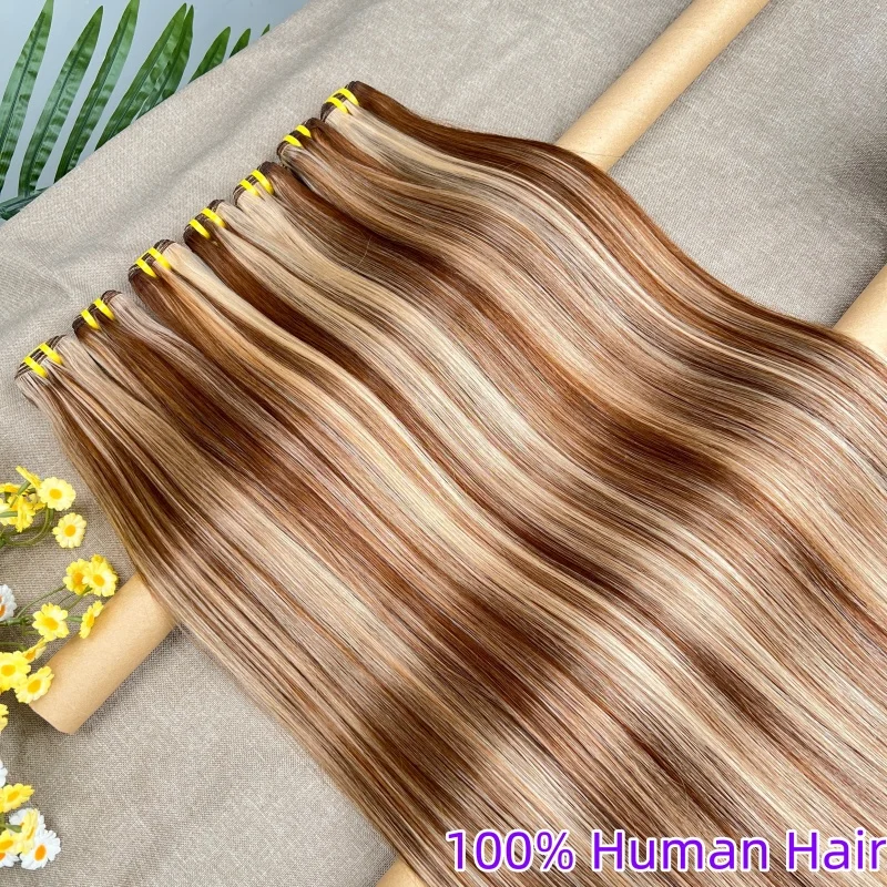 P4/27 Ombre Honey Blonde Highlight Colored Straight Bundles 100% Human Hair Brown Brazil 100% Virgin Hair Weaving Extensions