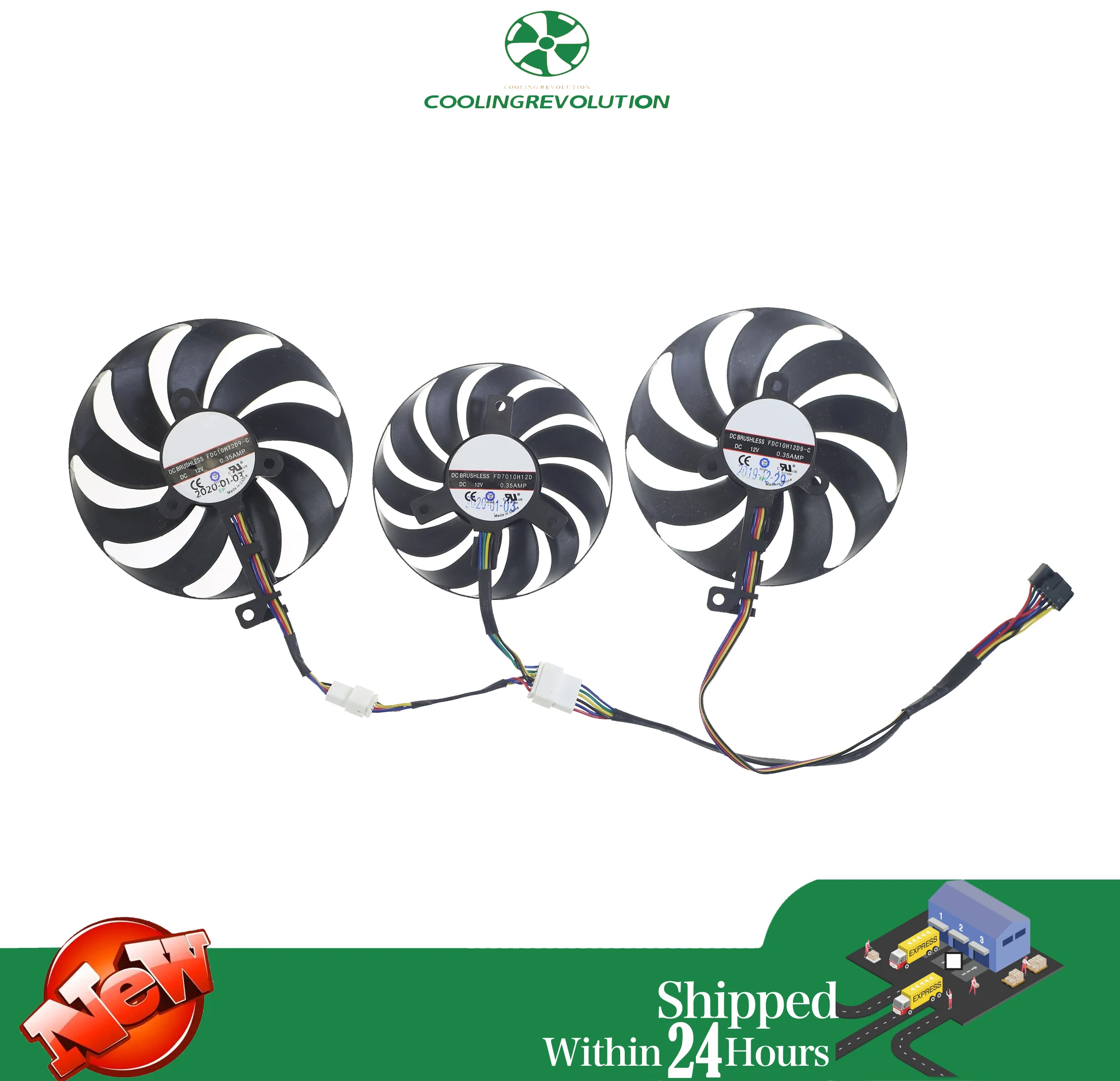 3PCS Graphics card fan DC12V 7-Pin For ASUS TUF Gaming X3 Radeon RX5600XT 5700 5700XT EVO GAMING Fan