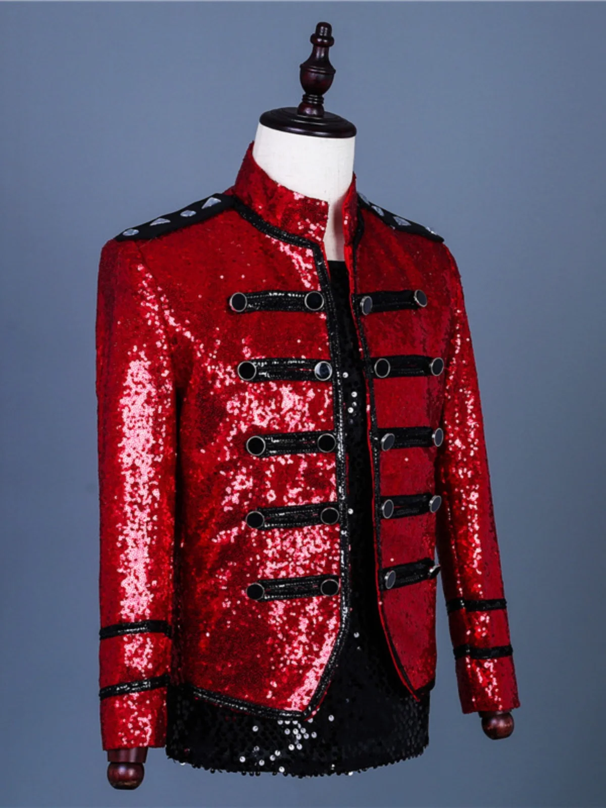 Traje informal de lentejuelas rojas para hombre, vestido de actuación en escenario, cantante, bailarina, Club nocturno, Bar, DJ, ropa de actuación