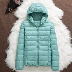 2024 New Women Thin Down Jacket White Duck Down  Jackets Autumn And Spring Warm Coats Portable Outwear