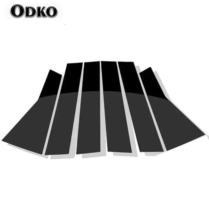6Pcs Car Pillar Posts for KIA Optima K5 2016 2017 2018 2019 Glossy Black Door Window Trim Cover Stickers Styling Accessories