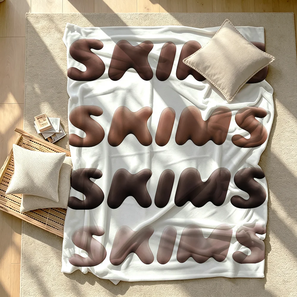 K-Kim S-Skims K-KardashianS LOGO Blanket Soft Warm And Thick Perfect For Bedroom Living Room Bed Sofa Camping Picnic Office Gift
