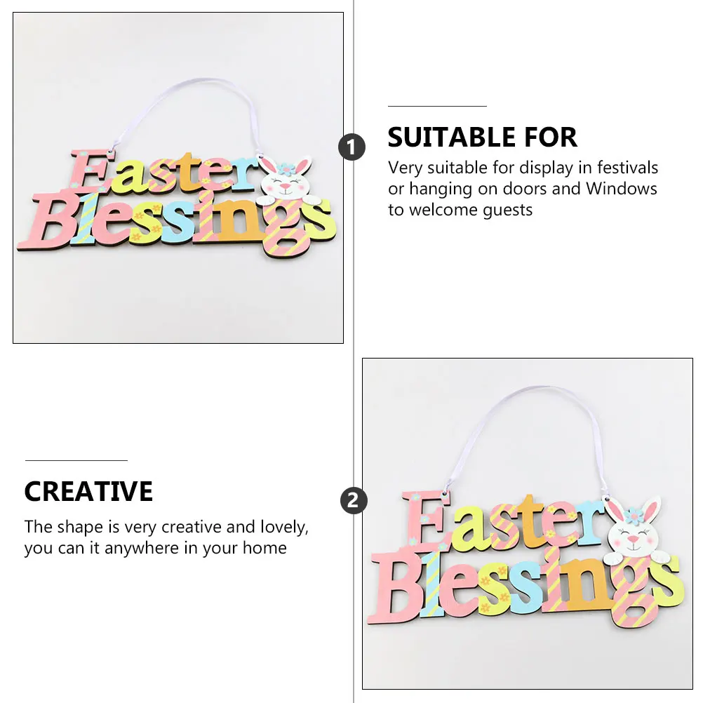 

Unique Cartoon Wooden Easter Pendant Home Door Decoration Hanging Ornament Festive Decor Easter Decor Scene Layout Pendant