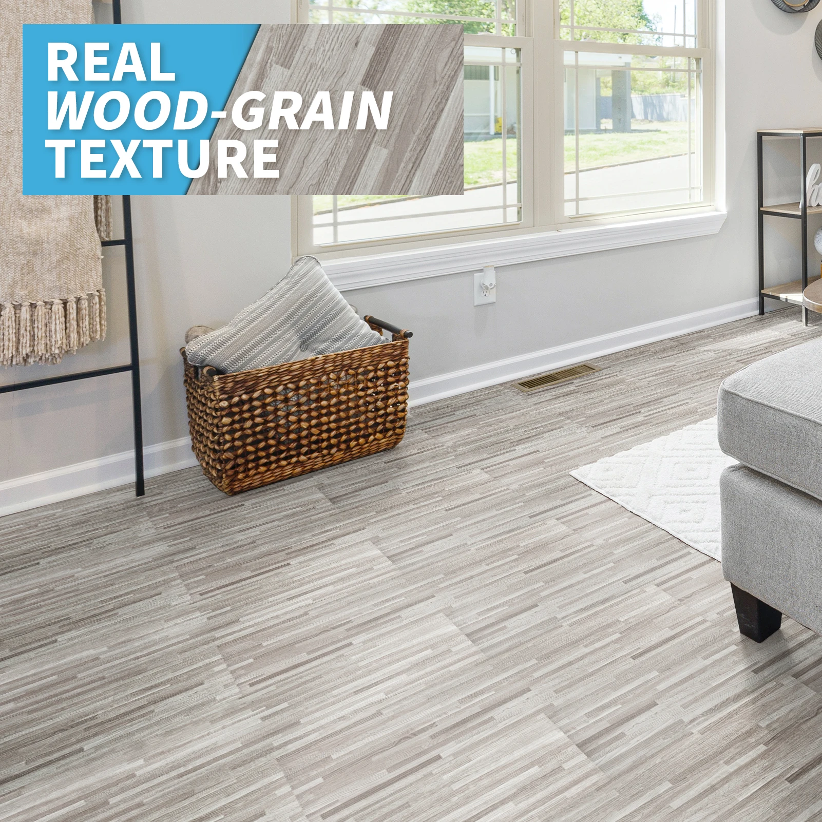 Art3d بلاط أرضيات من ألواح الخشب الفينيل قابل للتقشير واللصق - 36 عبوة، 54 مربع. قدم، رمادي مغبر - قلب صلب، سهل التركيب بنفسك #2