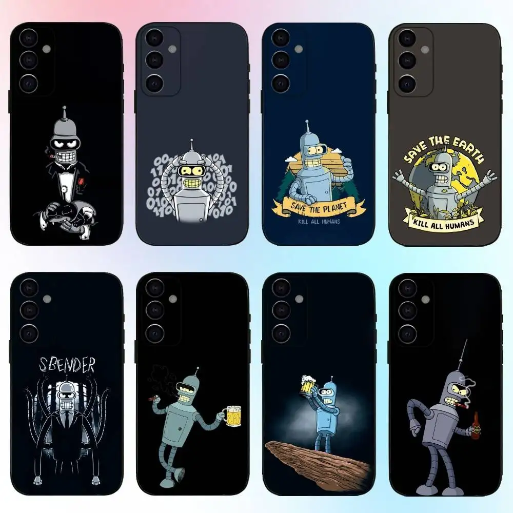 

Cartoon F-Futurama R-Robot B-Bender Phone Case For Samsung Galaxy A73,A72,A71,A70,A53,A52,A51,Others Soft Black Cover