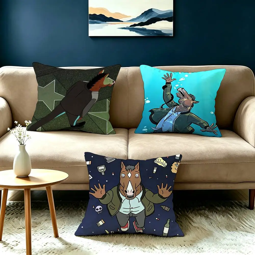 Adult Anime J-Jack Horseman Pillow Case Square Double-Sided Sofa Cushion Cover Bedroom Bedside Pillow