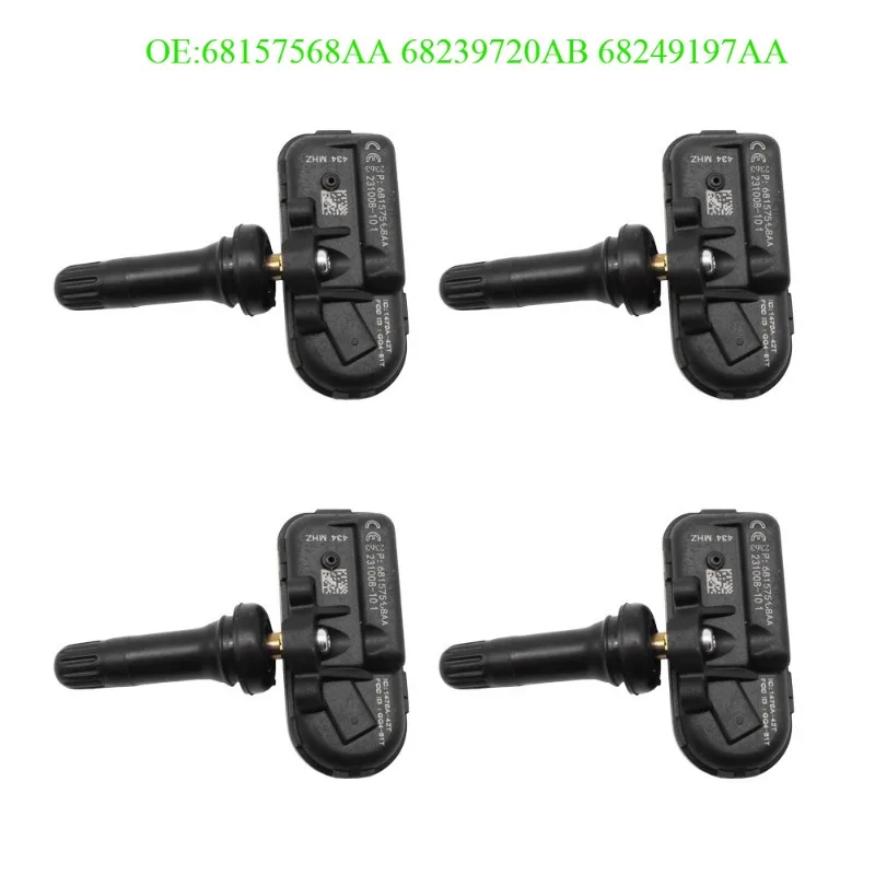 

1/4PCS 434MHZ TPMS Tire Pressure Monitor Sensor For 2014-2016 Jeep Cherokee RAM 1500 2500 3500 68157568AA 68239720AB 68249197AA