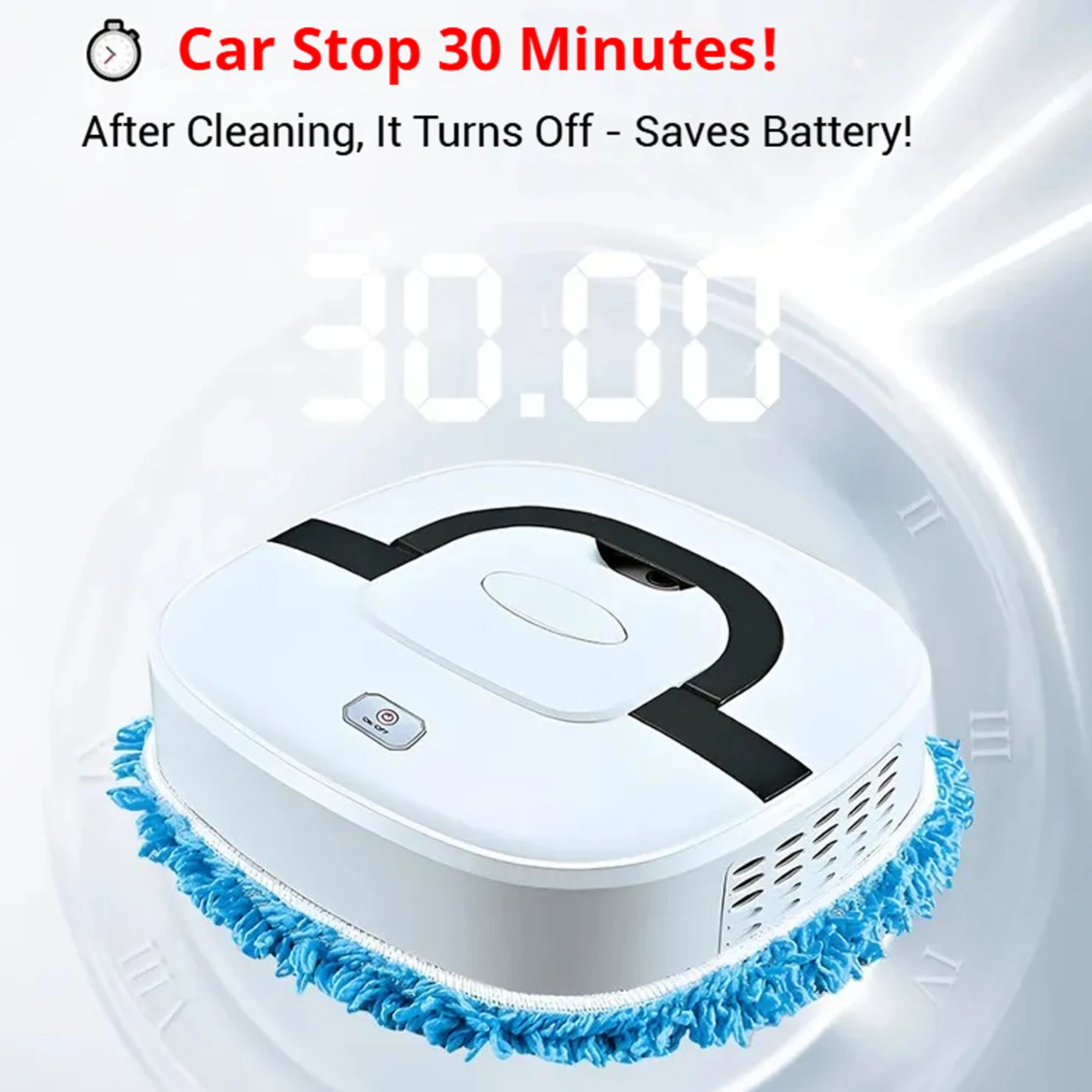 روبوت تنظيف ذكي مع رذاذ وترطيب تلقائي، منظف أرضيات هادئ مضاد للتصادم قابل لإعادة الشحن عبر USB للخشب والبلاط المنزلي