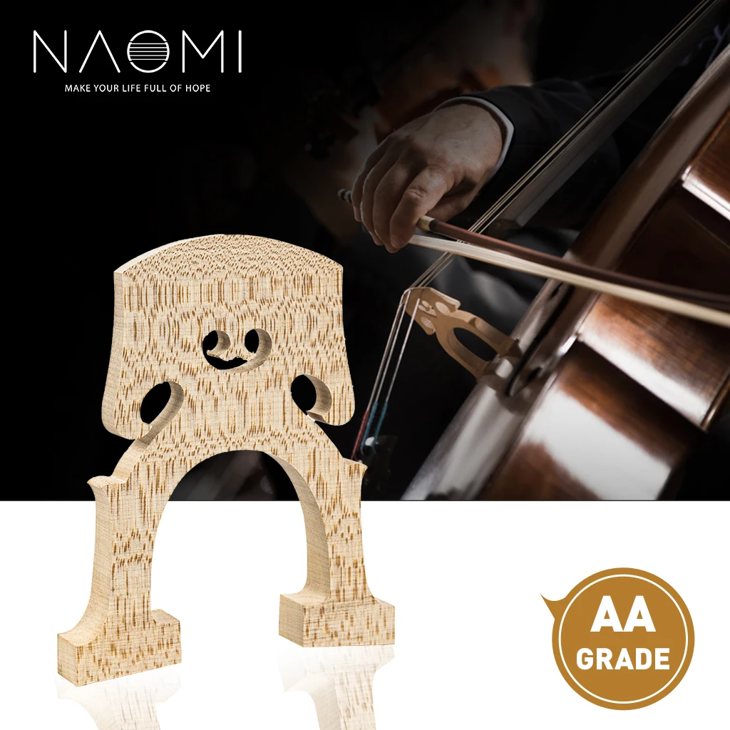 NAOMI Master AA Grade Maple Cello Bridge Snowflake Pattern Maple Bridge 4/4 Cello Bridge