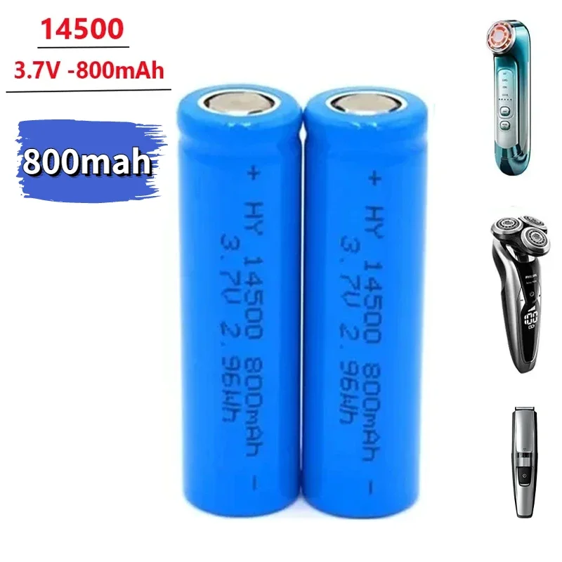 2024 New 14500 AA 3.7V 800mAh Rechargeable Lithium Battery for Remote Control Mouse Clock Flashlight Shaver Replace AA Batteries