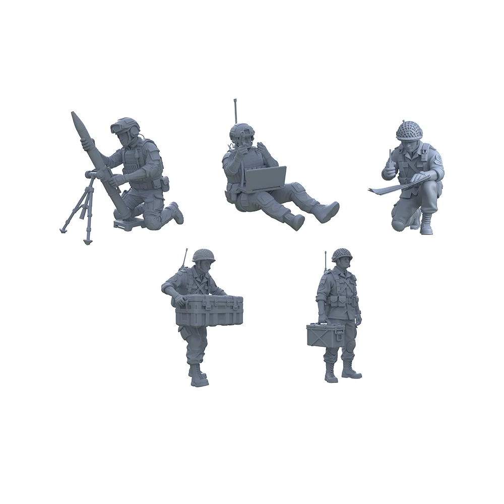 

Миниатюрные фигурки солдат 1/64 1/72, 5 шт., 3D-печать, разные масштабы, для диорам и военных игр
