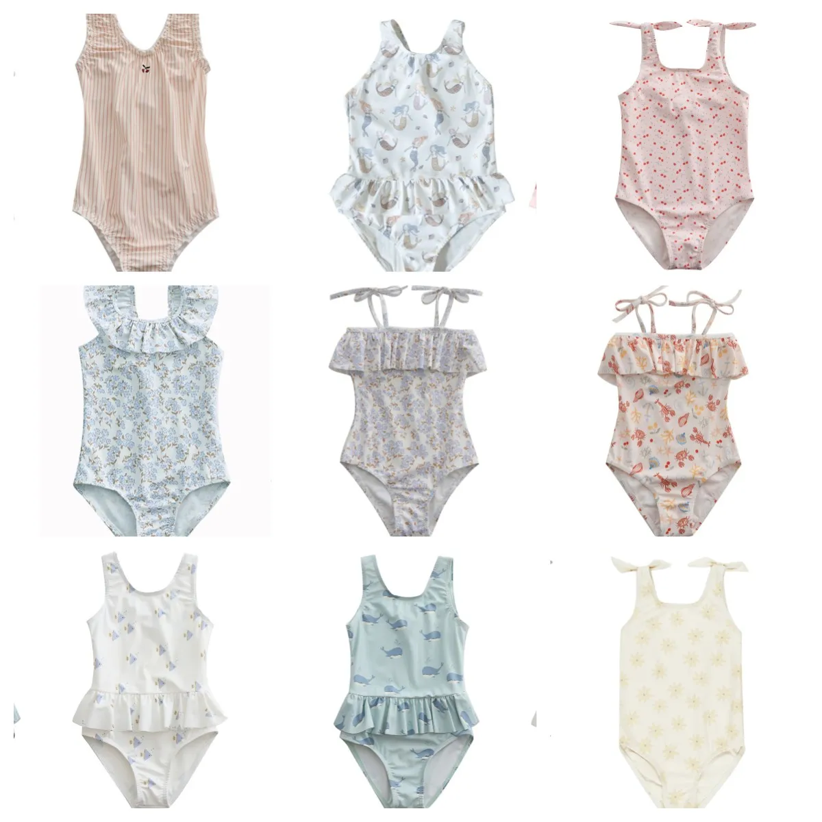 

Baby Girl Swimsuit Cute Striped One-piece Swimsuit Princess Swimsuit Vacation Swimwear for Kids Girls