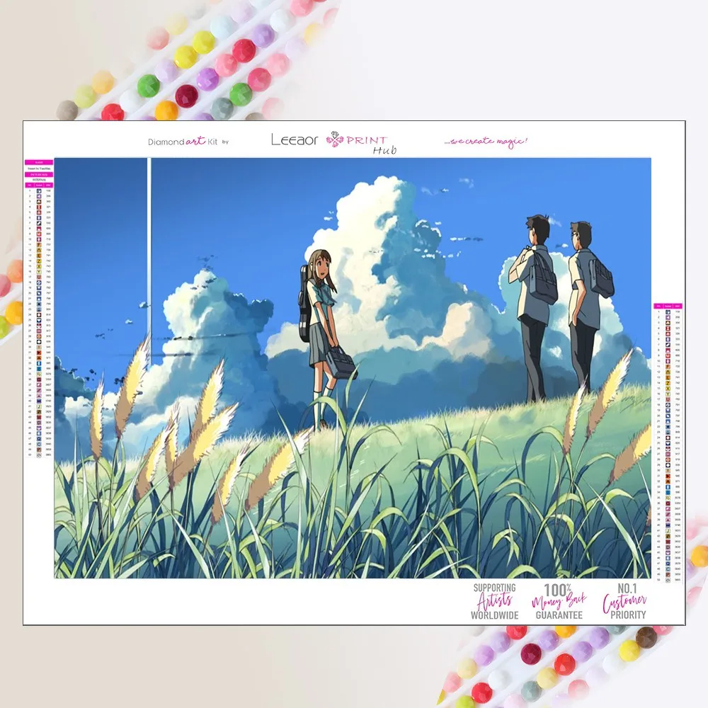 

Diamond Painting Japanese Anime Scenery Good-looking Picture Full Diamond Mosaic Cross Stitch Kit Home Decoration Handicrafts