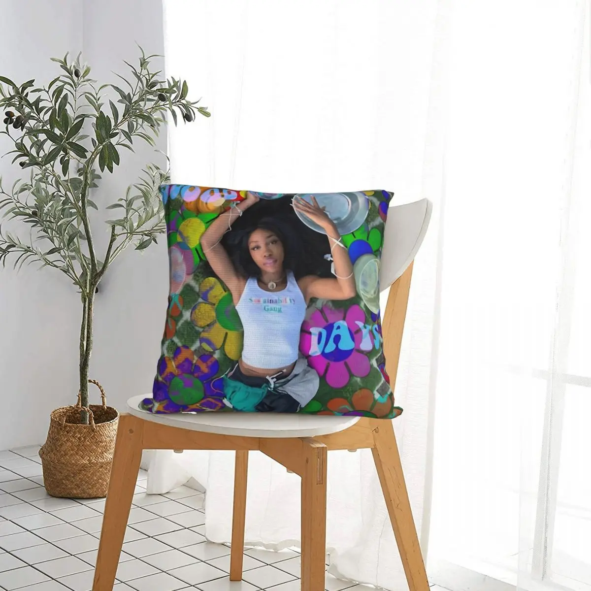 Good Days Poster Harajuku Streetwear Vintage 90s Pillow Case SZA Cushion Covers Vintage Decor Throw Pillow Case Cover for Car