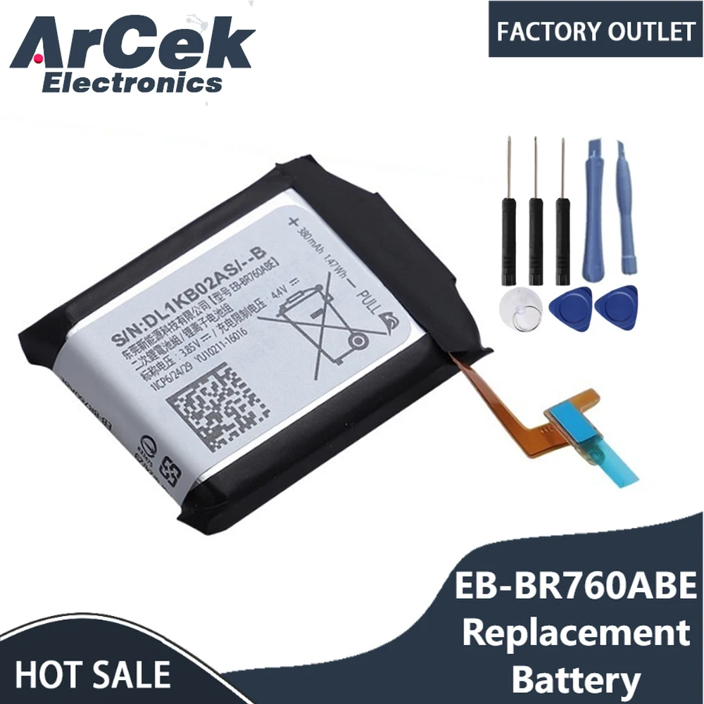 EB-BR760ABE Replacement Battery for Samsung Gear S3 Frontier Classic EB-BR760A SM-R760 SM-R770 SM-R765 SM-R765S IconX 2018 R140