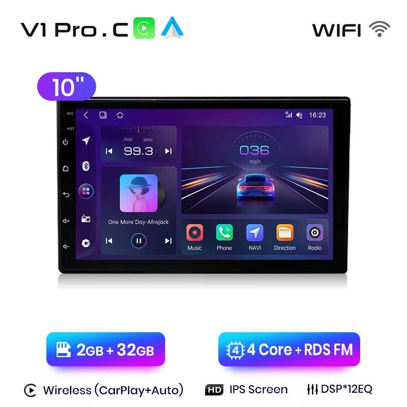Junsun 7 9 10 Inch Universele Carplay Android Auto Autoradio Voor Vw Fiat Renault Nissan Hyundai Gps Multimedia Autoradio Stereo