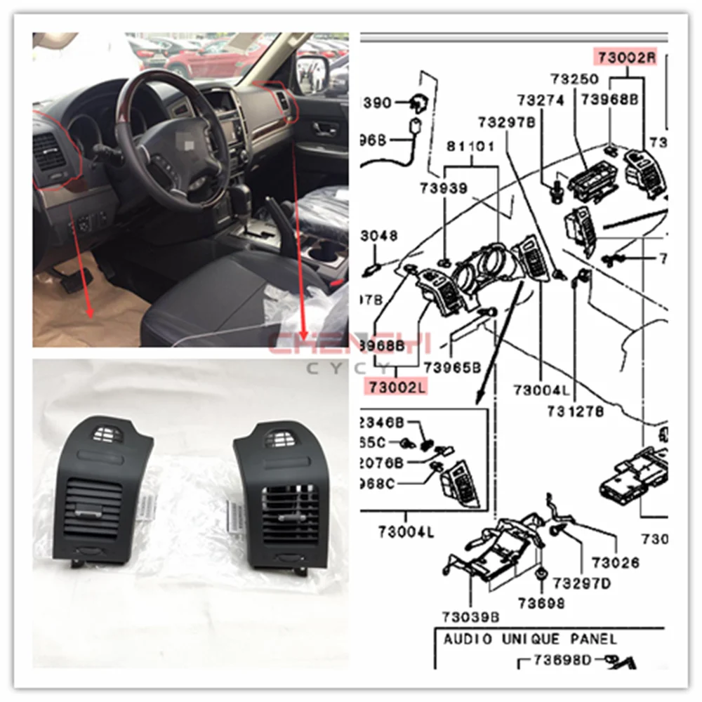 

Air Conditioning Outlets At Both Sides Of The Instrument Panel For Pajero Montero V83W V85W V93W V97W V98W 8030A059XA 8030A060XA