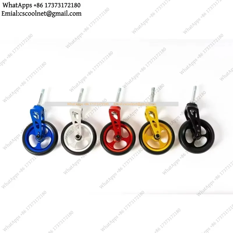 1Pcs Universal Aluminum Wheelchair Front Fork Wheel 3 4 5 Inch Soft High Speed Rubber Tire Replacement Part