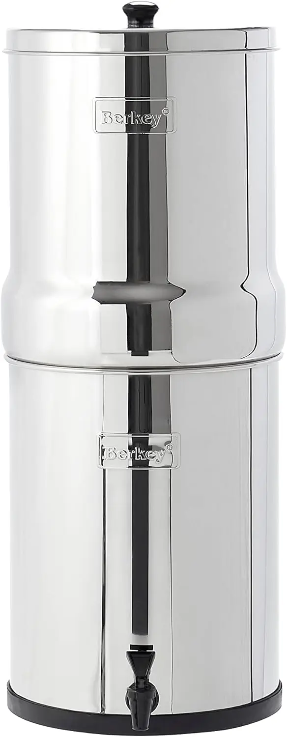 

Imperial Berkey Gravity-Fed Stainless Steel Countertop Water Filter System 4.5 Gallon with 2 Authentic Black Berkey