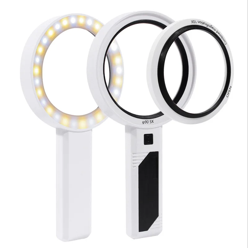 Handheld Usb Charging 20X Magnifying Glass for Reading Ppraisal, Collection, Antiques, Jewelry,with 20Led Lights Magnifier