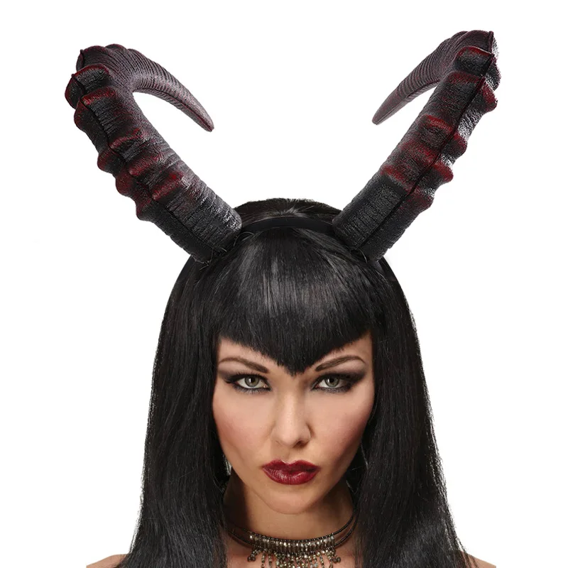 

Devil Demon Horns Halloween Headband Costume Satan Accessory Evil Queen Headpiece Women Gothic Cosplay Props For Girls