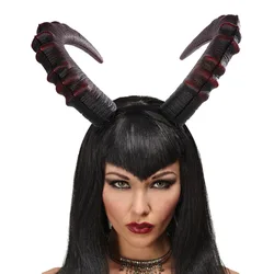 Devil Demon Horns Halloween Headband Costume Satan Accessory Evil Queen Headpiece Women Gothic Cosplay Props For Girls