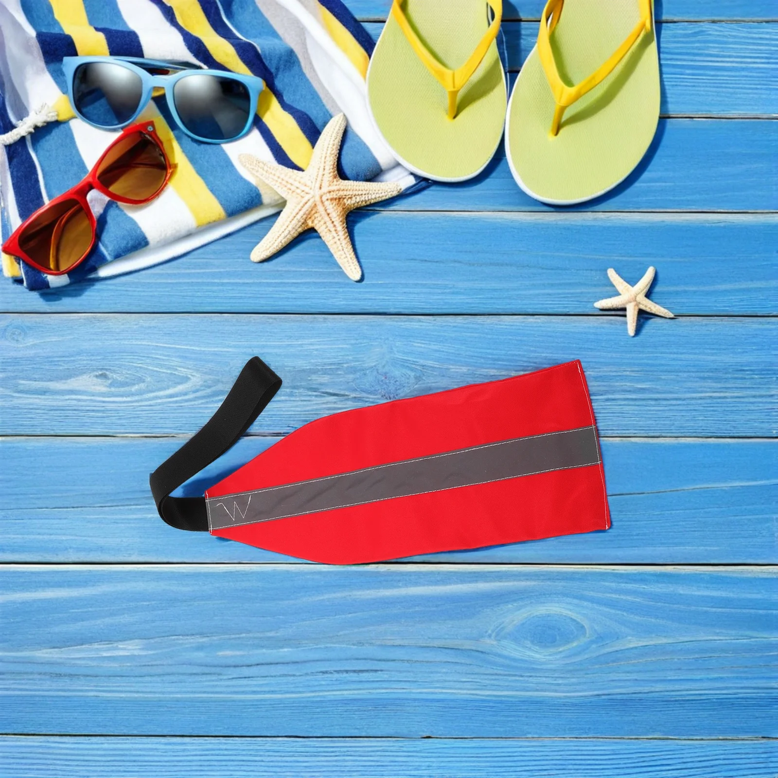 

2pcs Red Reflective Safety Flags For Kayak Boat Towing High Visibility Warning Webbing Universal Compatibility Lightweight