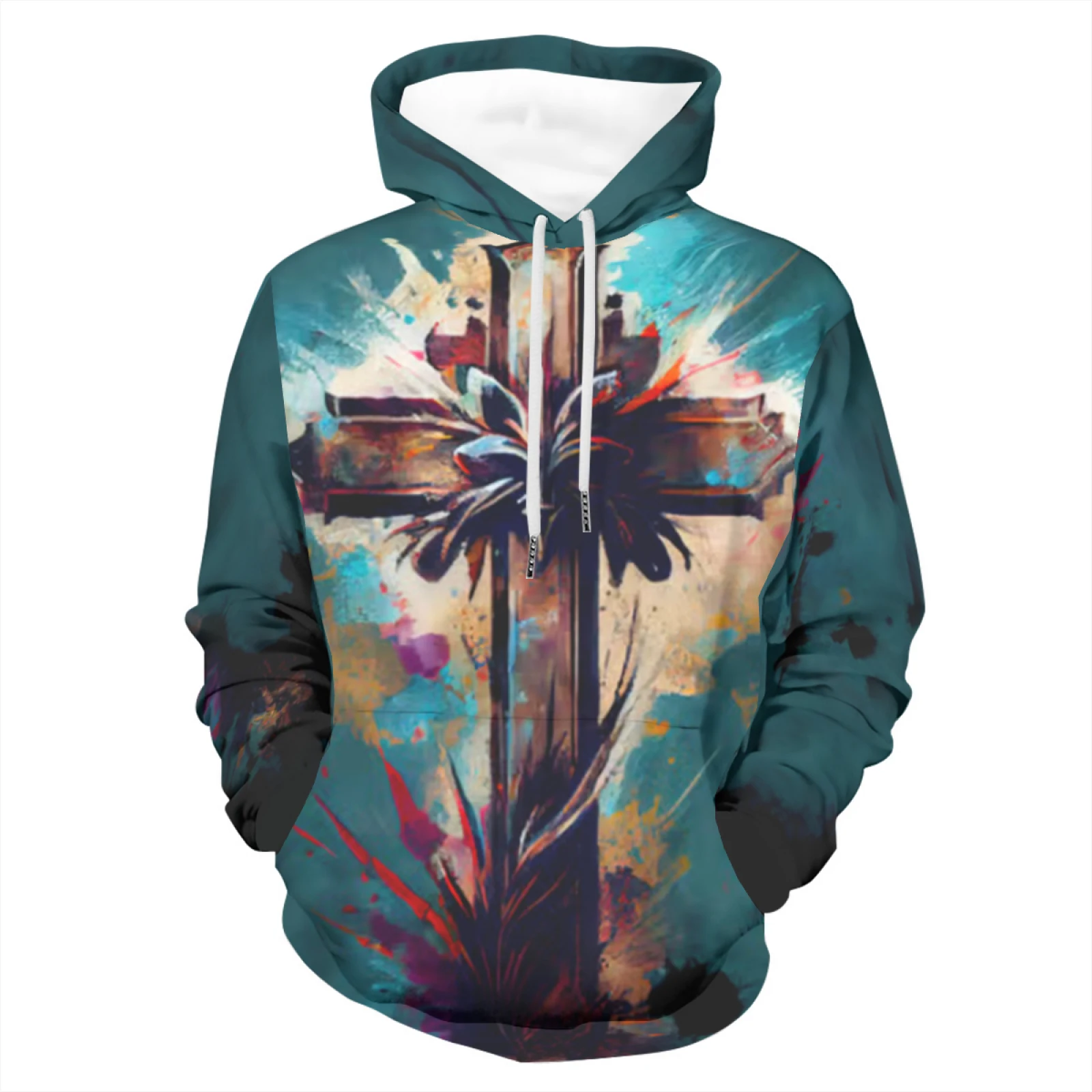 

Christian Jesus Cross Graphic Hoodie Men Clothing 3D Printing Hoodies Women Harajuku Fashion Y2k Pullovers Hoody Sudadera