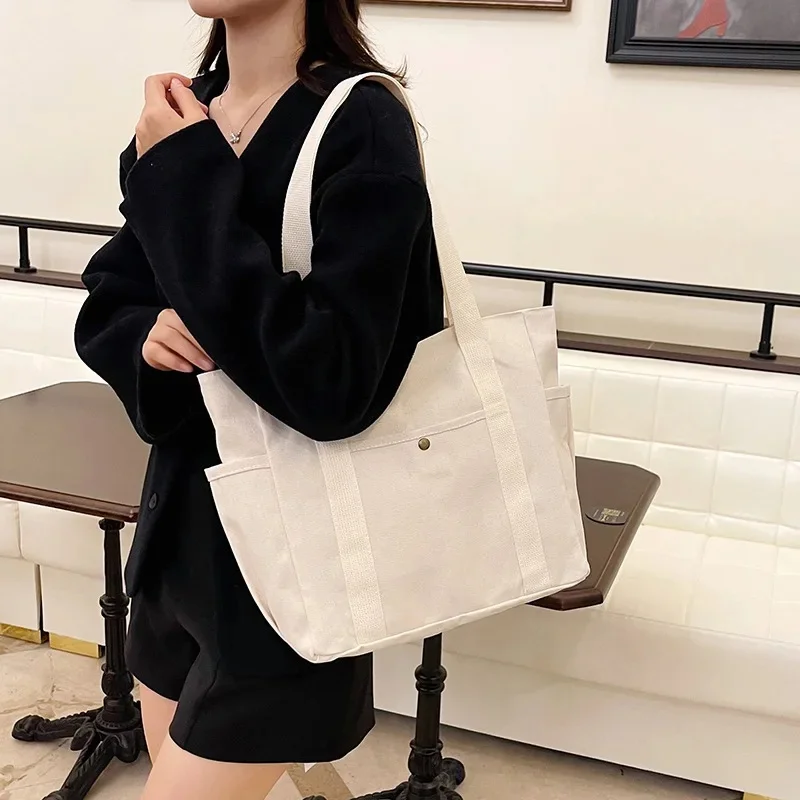 다용도로 활용 가능한 숲 스타일 여성용 캔버스 숄더백, 넉넉한 수납 공간