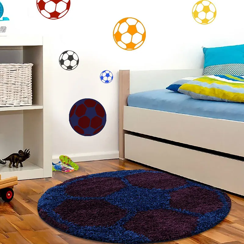 Football Round Carpet Tufted Ball Computer Chair Cushion Rug Bedroom Decor Door Mat Cartoon Children's Bedside Rug