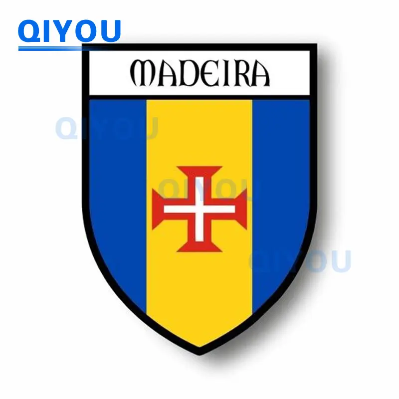 High Quality City Flag World Crest Madeira Portugal Commemorative Car Stickers for Reflective PVC Decals on Body Trolley Cases