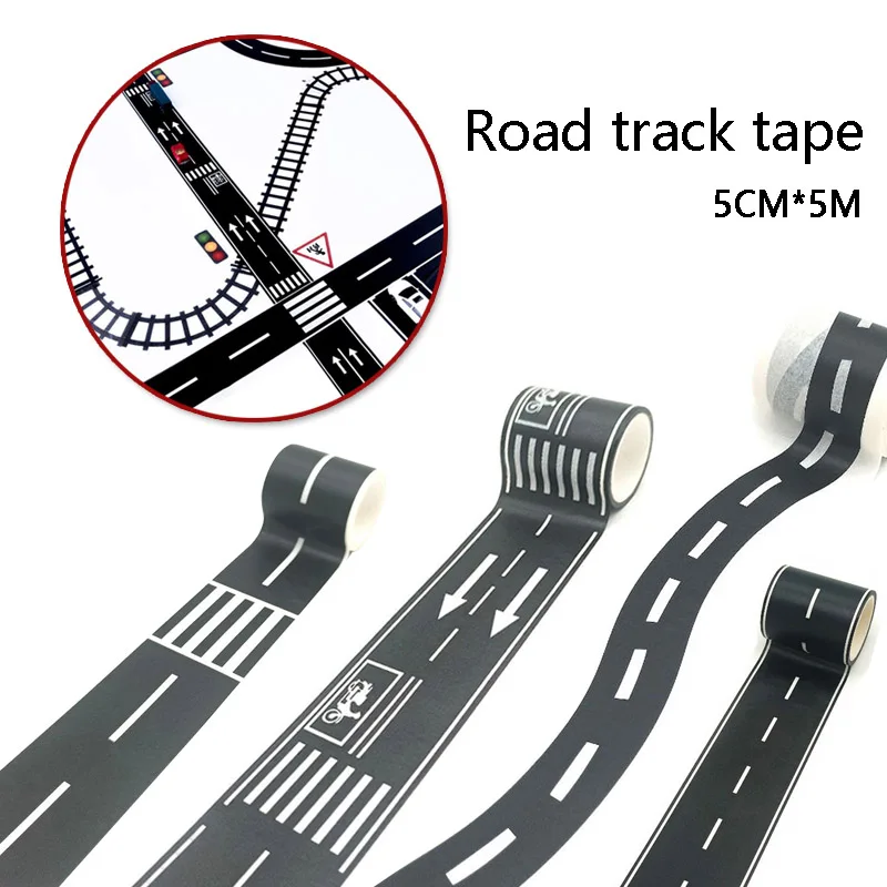 

Road Tape Railway Highway Traffic Black White Tapes For Micro Scene Diy Sand Table Landscape Decorative 1Pcs