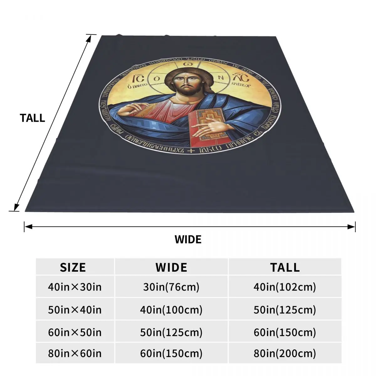 Christ Yeshua Jesus Christian Pantocrator Orthodox Icon Blanket Throw Blanket Super  for Couch Bedding Throws Bedspread Quilt