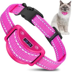 PaiPaitek Cat Meow Collar, Cat Stop Meowing at Night, Vibrating Cat Collar No Shock is Safer, 5 Levels of Progressive Training