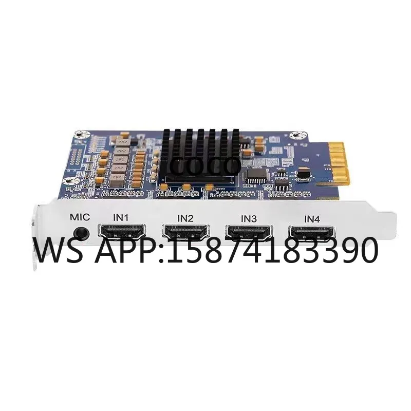 PC PCIE Video Capture Card, 4CH 1080P 60FPS High Efficiency Capture Card for Live Stream & Online Education
