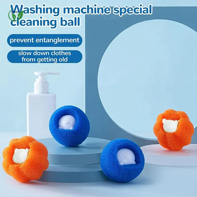 1/5X Laundry Ball Kit Reusable Washing Machine Hair Remover Ball Cleaning Lint Fuzz Pet Hairs Clothes Household Product Accessor