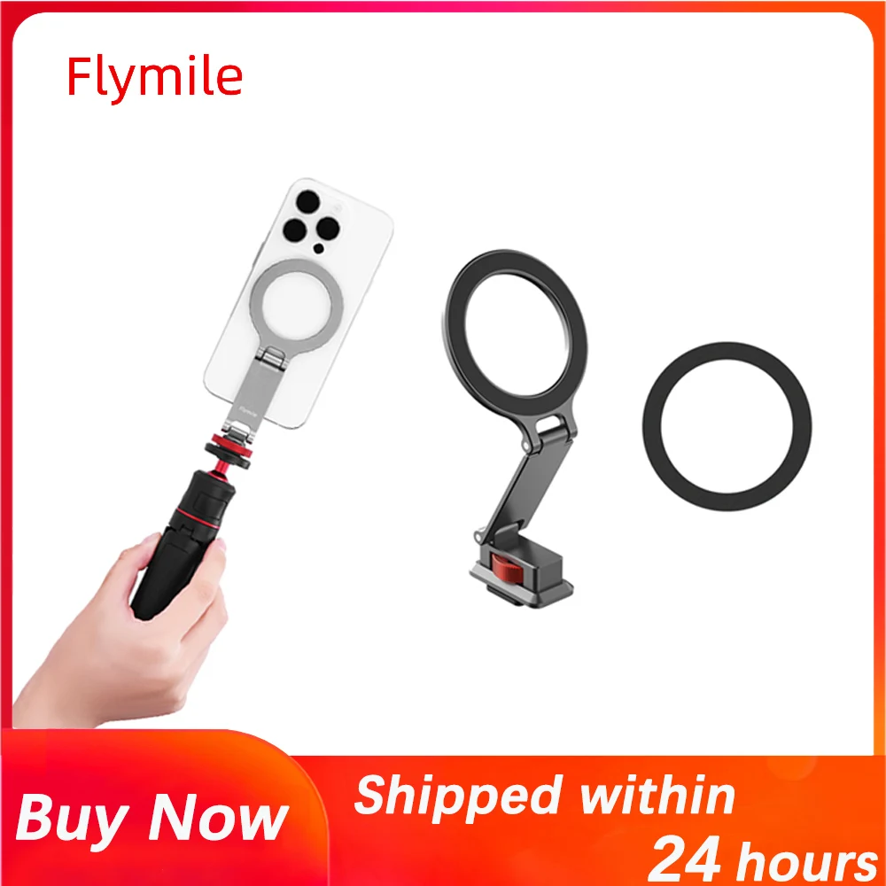 

Magnetic Phone Holder For Magsafe & iPhone 17 16 15 14 13/Pro,Teleprompter Mount,With Cold Shoe,Compatible Selfie Stick/Tripod
