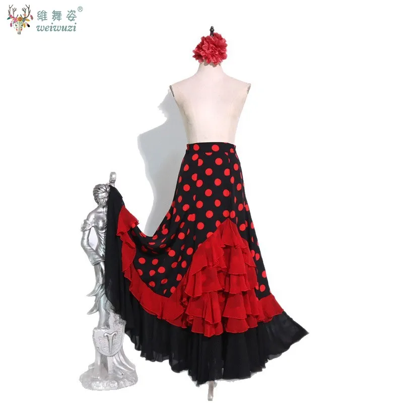 Traje de flamenco espanhol para mulheres temperamento personalizado saia grande balanço espanhol paso doble saias de desempenho de palco