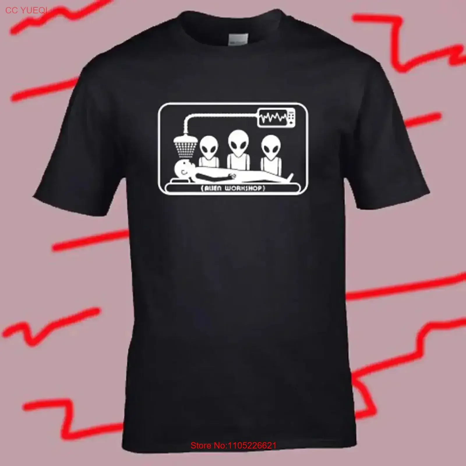 Alien Workshop Logo Men's Black T Shirt Size S 5XL vintage Washed streetwear Stretched Soft Comfortable Stylish fashion