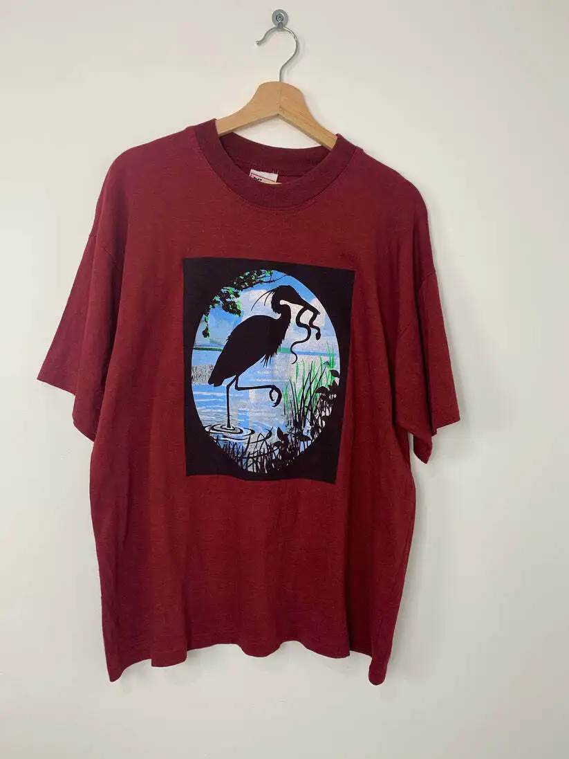 2 sided Indigo Girls Swamp Ophelia T shirt reprinted dark red TE6179