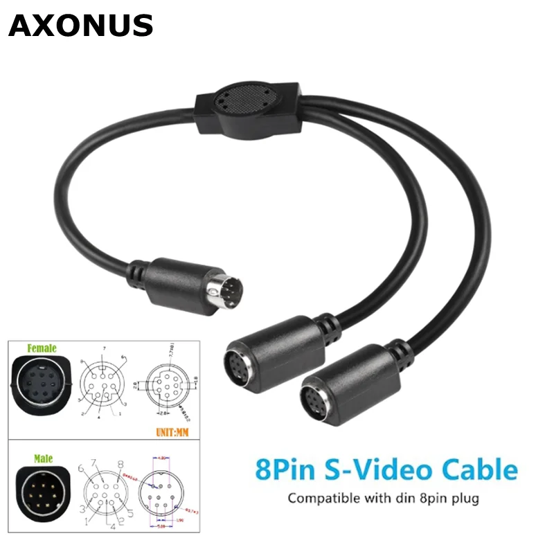 

1,6 фута/50 см S-Video 8-контактный разъем Mini DIN Y-разветвитель 8-контактный S-Video 1 штекер на 2 гнезда Din-разветвитель Y-кабель