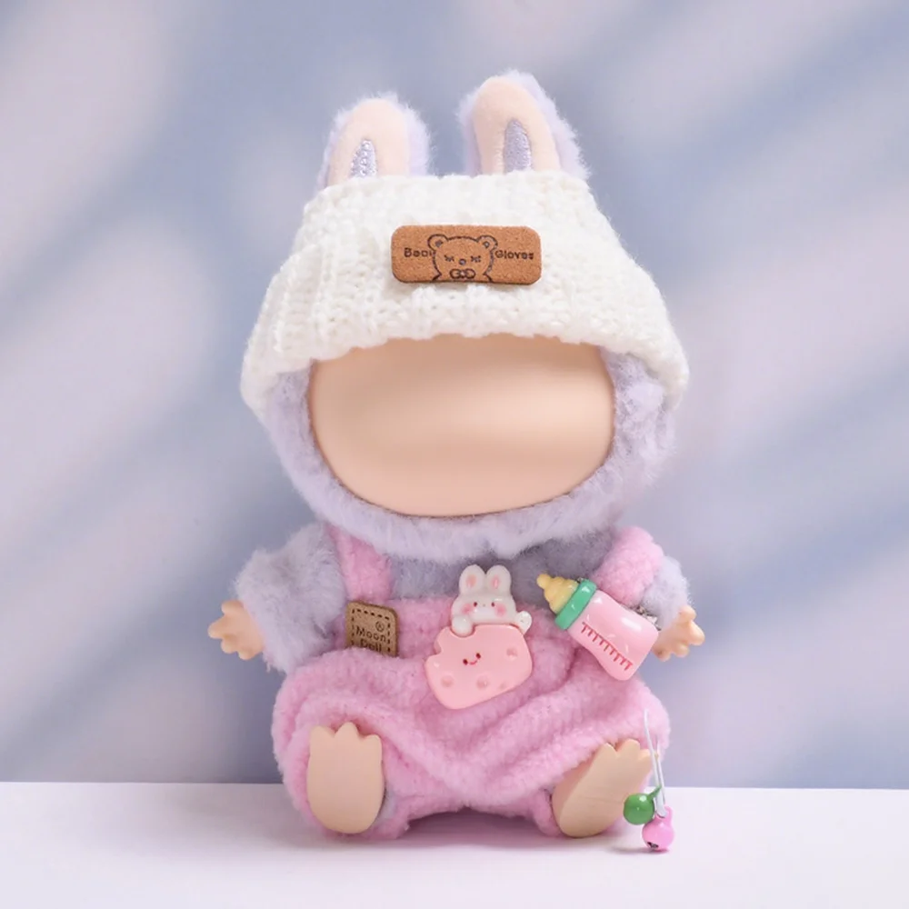 

15-17cm Plush Doll Clothes Love Bottle Sitting Outfit Mini Clothing Woolen hat Accessories Diy PlushToy Keychain Decoration