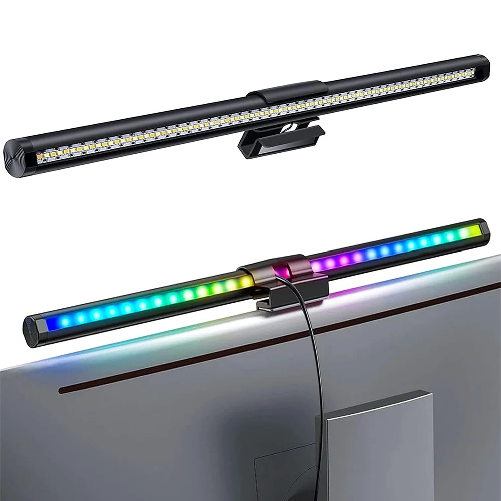 Wiscolor Lampe de bureau LED Barre lumineuse pour écran Eye-Care à gradation progressive Lampe de table Lampe pour écran d'ordinateur PC Barre lumineuse pour travail/étude/jeu/bureau à domicile