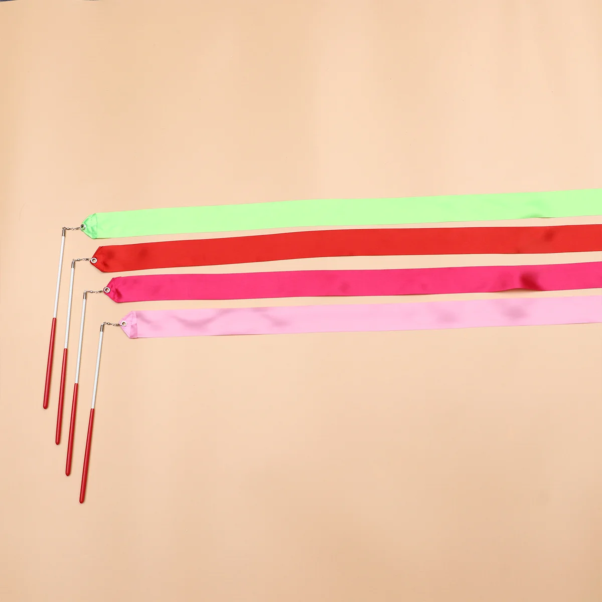 8 قطعة شريط حرير الرقص الجمباز الفني اللافتات للأطفال رشيقة حركة التدريب أداة باللون الوردي الوردي الأحمر الأخضر الألوان