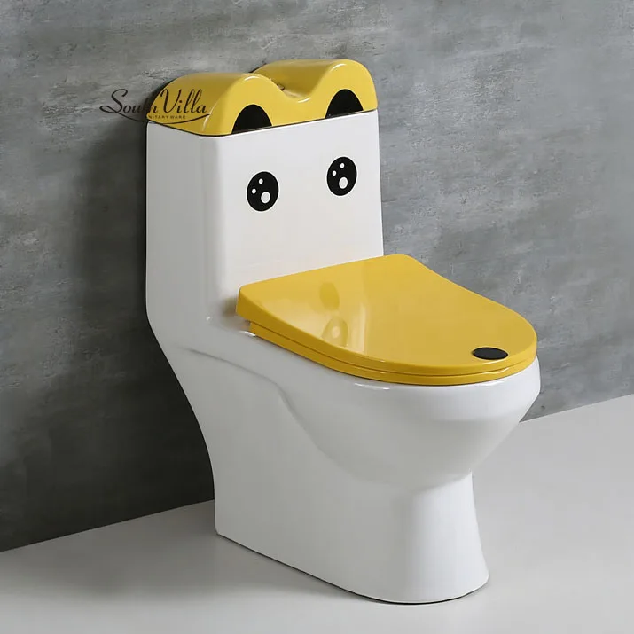 

Керамический унитаз Sanitary Wares для малышей, унитаз с рисунком маленькой желтой утки, цветной унитаз, керамический цельный унитаз