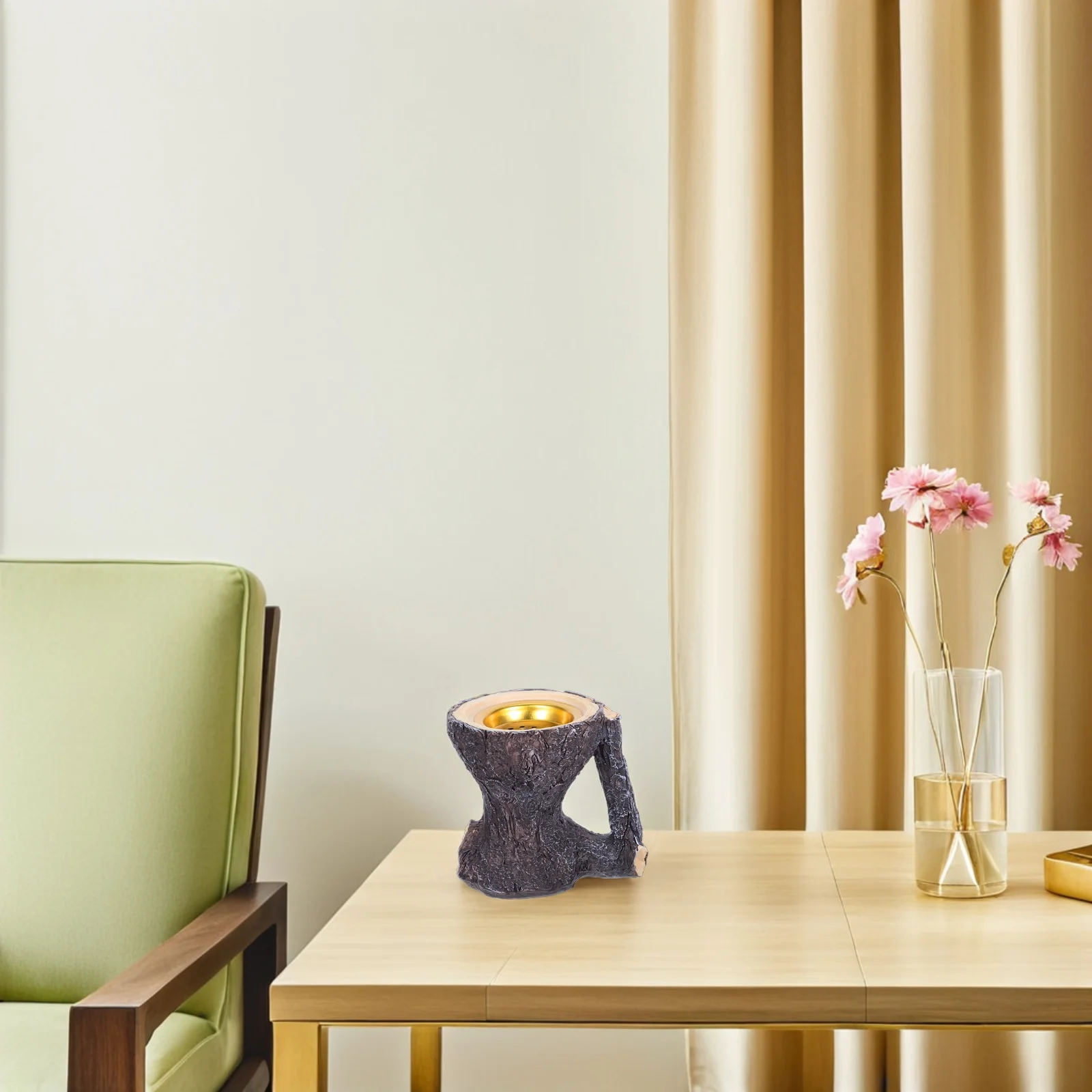 

Simulated Bark Resin Incense Burner Holder Aromatherapy Furnace Home Decor Ornament Tree Design Indoor Office Decoration Incense