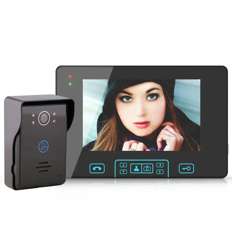 

7-Inch Color Home Wireless Visual Intercom Doorbell Wireless Doorbell without WiFi HD Home Anti-Theft
