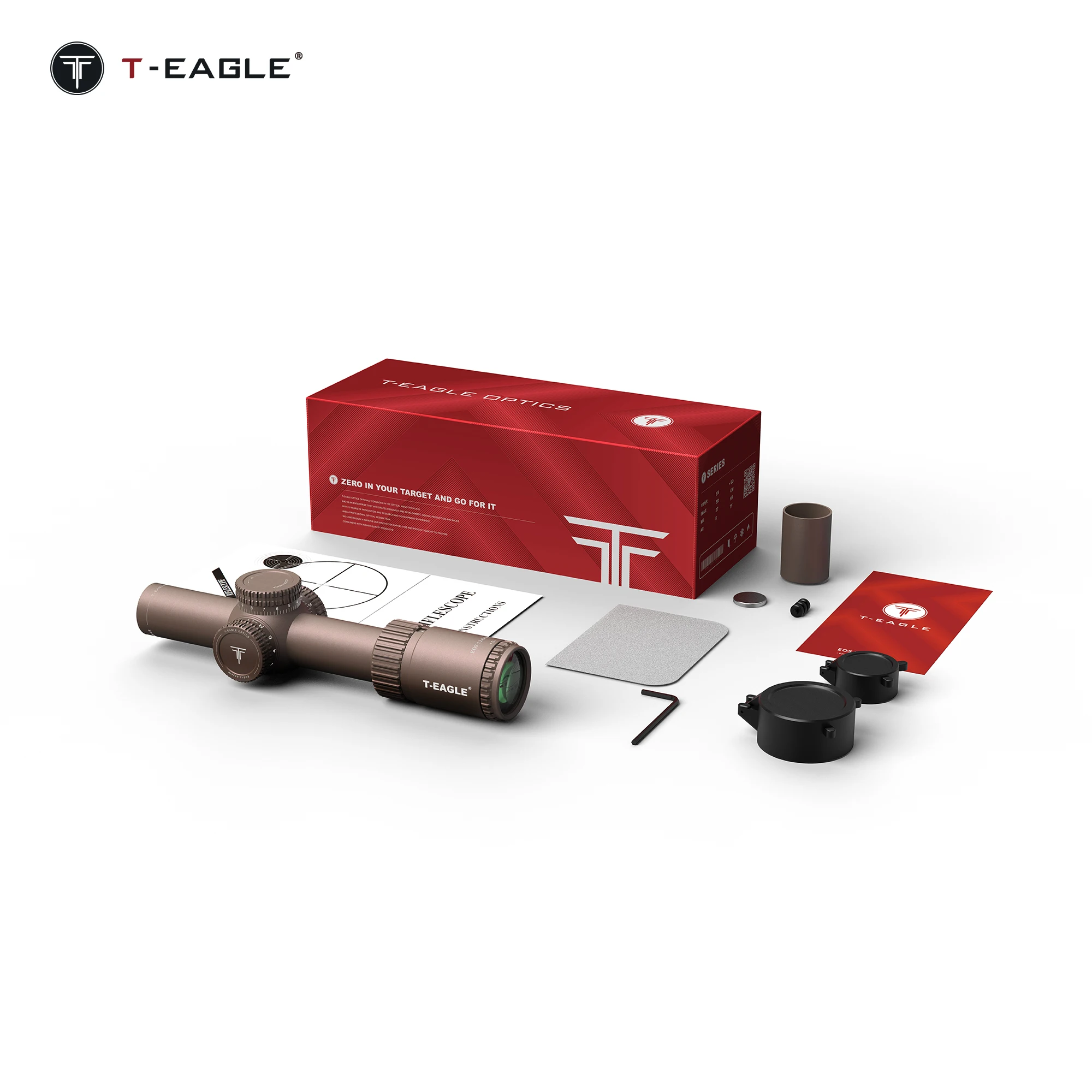 Imagem -04 - T-eagle-ir Riflescope Tático Eos 1.26 X24 ir Rifle Scope Caça Colimador Óptico Pistola de ar Visão Pcp Luz Vermelha e Verde